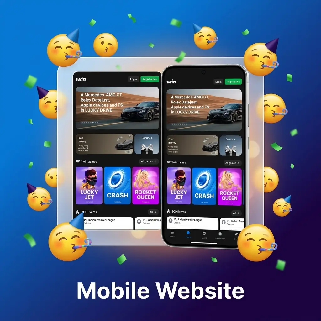 1win mobile website on smartphone browser showing sports betting and casino features optimised for Indian users
