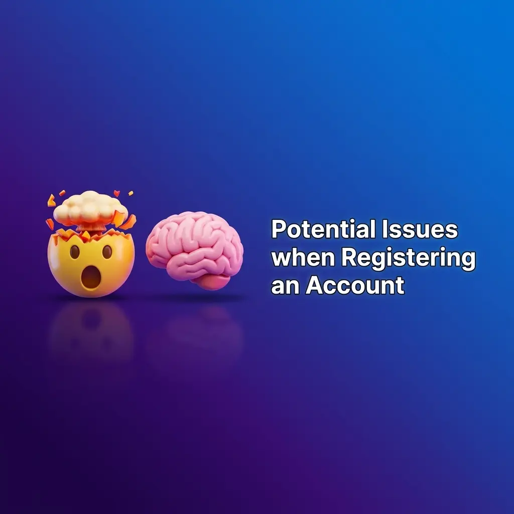 User troubleshooting guide showing common registration problems and solutions including OTP issues, blocked accounts, and currency errors