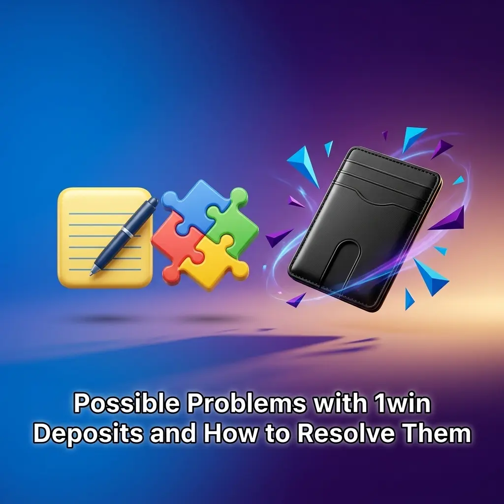 1win deposit issues guide showing solutions for declined transactions, missing funds, crypto delays, and KYC verification problems
