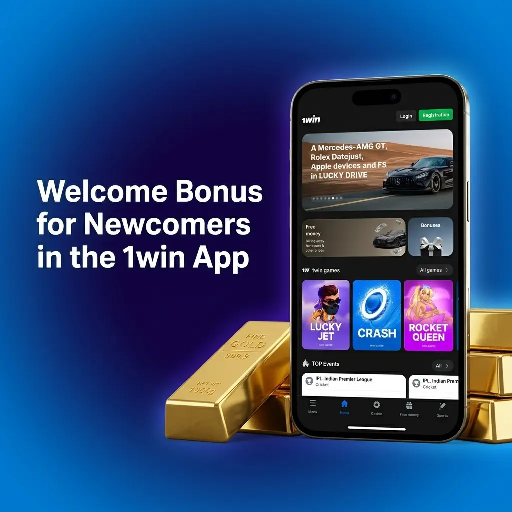 1win app welcome bonus showing up to 600% multi-deposit offer with sports and casino options for new users in India
